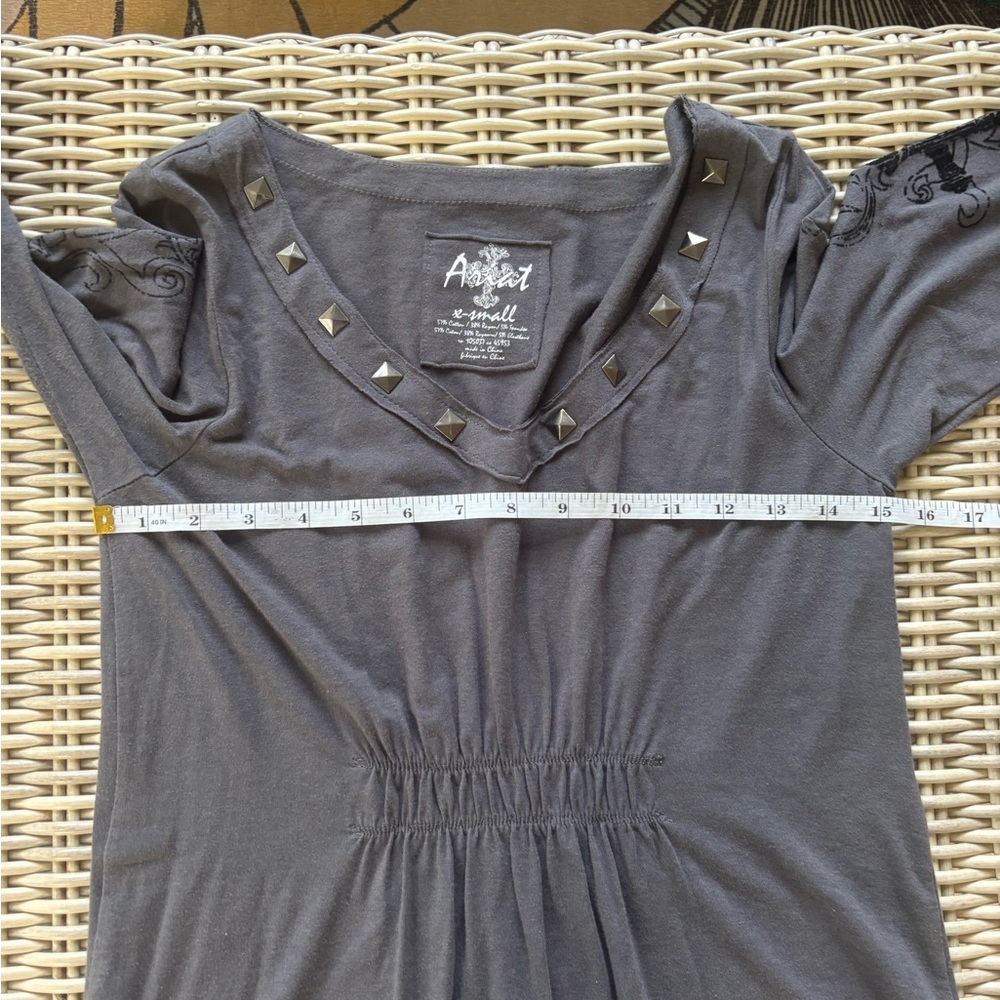 Ariat Y2K Studded Velvet Dress XS goth vintage embellished layered‎ - Picture 10 of 12